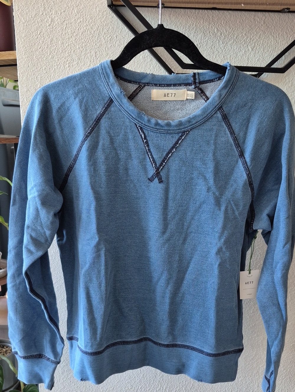 Women's Washed Blue Crewneck Sweatshirt